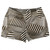 Multiple Lines Pattern Shorty Short Gym Shorts 2.5" Inseam Made In USA - Brown Dark and White