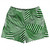Multiple Lines Pattern Rugby Shorts Made In USA - Green Kelly and White