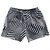 Multiple Lines Pattern 5" Swim Shorts Made in USA - Blue Navy Almost Black and White