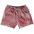 Multiple Lines Pattern 5" Swim Shorts Made in USA - Red Cardinal and White 
