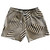 Multiple Lines Pattern 5" Swim Shorts Made in USA - Brown Dark and White