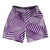 Multiple Lines Pattern Soccer Shorts Made In USA - Purple Medium and White