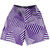 Multiple Lines Pattern Basketball Practice Shorts Made In USA - Purple Lakers and White