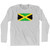 Jamaica Country Flag Adult Cotton Long Sleeve T-shirt - Grey Heather Jamaica Country Flag Adult Cotton Long Sleeve T-shirt - Grey Heather