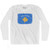 Kosovo Country Flag Adult Cotton Long Sleeve T-shirt - White