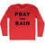 Pray For Rain Adult Tri-Blend Long Sleeve T-shirt - Athletic Red