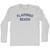 Flamingo Beach Adult Cotton Long Sleeve T-shirt - Grey Heather