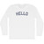 Hello Adult Cotton Long Sleeve T-shirt - White