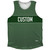 Pinstripes Custom Finish Line Athletic Tank Top - Green Forest and White