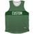Pinstripes Custom Finish Line Athletic Tank Top - Green Hunter and White
