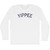 Yippee Adult Cotton Long Sleeve T-shirt - White