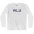 MILLS Adult Cotton Long Sleeve T-shirt - White