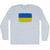 Ukraine Flag Distressed Adult Tri-Blend Long Sleeve T-shirt - Athletic White
