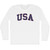 USA Bold Adult Cotton Long Sleeve T-shirt - White
