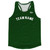 Custom Arched With White Text Running Racerback Singlet - Green Forest