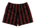 ADULT MEDIUM- Maroon Red & Black Vertical Stripe Rugby Gym Short 5 Inch Inseam With Pockets Made In USA- Final Sale ZT42