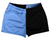 ADULT MEDIUM- Blue Carolina And Black Quad Color Shorty Short Gym Shorts 2.5" Inseam Made In USA- Final Sale ZT42