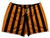 ADULT MEDIUM- Tennessee Orange & Black Vertical Stripe Shorty Short Gym Shorts 2.5" Inseam Made In USA - Tennessee Orange & Black- Final Sale ZT44
