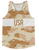 ADULT 3X-LARGE- USA Desert Camo Finish Line Running Tank Top Racerback Track and Cross Country Singlet Jersey Made In USA - Desert Camo- Final Sale T2