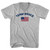 Team Bruce Over An American Flag Adult Cotton V-Neck T-Shirt - Grey Heather