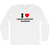 I Heart Cross Country Baddies Adult Cotton Long Sleeve T-shirt - White