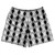 Argile Patterns Rugby Shorts Made In USA - Black White and Silver