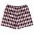 Argile Patterns Rugby Shorts Made In USA - Navy Blue Red Dark and White
