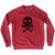 Skull and Crossed Bones Adult Tri-Blend Sweatshirt - Red Heather