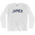 JAMES Adult Cotton Long Sleeve T-shirt - White