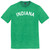 Indiana State Text White Font Mens Tri-Blend DTG T-shirt - Green Kelly