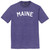 Maine State Text White Font Mens Tri-Blend DTG T-shirt - Purple Heather