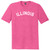 Illinois State Text White Font Mens Tri-Blend DTG T-shirt - Fuchsia Heather