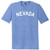 Nevada State Text White Font Mens Tri-Blend DTG T-shirt - Blue Heather