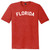 Florida State Text White Font Mens Tri-Blend DTG T-shirt - Red Heather