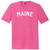 Maine State Text White Font Mens Tri-Blend DTG T-shirt - Fuchsia Heather