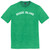 Rhode Island State Text White Font Mens Tri-Blend DTG T-shirt - Green Kelly