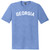 Georgia State Text White Font Mens Tri-Blend DTG T-shirt - Blue Heather
