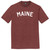 Maine State Text White Font Mens Tri-Blend DTG T-shirt - Maroon Heather