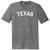 Texas State Text White Font Mens Tri-Blend DTG T-shirt - Grey Heather