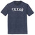 Texas State Text White Font Mens Tri-Blend DTG T-shirt - Navy Blue