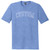 Custom Arched Ruckus Font Outline White Ink On Mens Tri-Blend DTG T-shirt - Denim Blue Heather