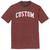 Custom Arched Ruckus Font White Ink On Mens Tri-Blend DTG T-shirt - Maroon Heather