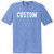 Custom Ruckus Font White Ink On Mens Tri-Blend DTG T-shirt - Denim Blue Heather