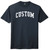 Custom Arched Ruckus Font White Ink On Mens Tri-Blend DTG T-shirt - Navy Blue Solid