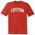 Custom Arched Ruckus Font White Ink On Mens Tri-Blend DTG T-shirt - Red Heather