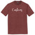 Custom Cursive Font White Ink On Mens Tri-Blend DTG T-shirt - Maroon Heather
