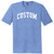 Custom Arched Ruckus Font White Ink On Mens Tri-Blend DTG T-shirt - Denim Blue Heather
