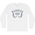 Baddies Crossed Badminton Rackets and Shuttle Cock Adult Cotton Long Sleeve T-shirt - White