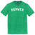 Denver Text White Font Mens Tri-Blend DTG T-shirt - Green Kelly