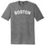 Boston Text White Font Mens Tri-Blend DTG T-shirt - Grey Heather
